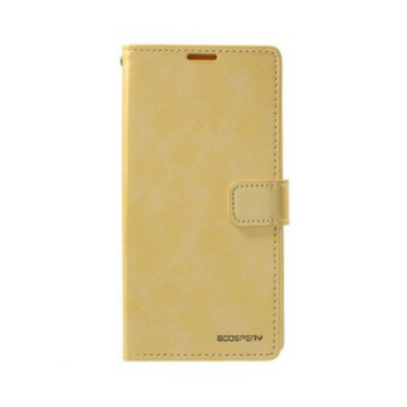 Samsung Galaxy S22 Ultra Compatible Case Cover With Premium Blue Moon Diary - Gold